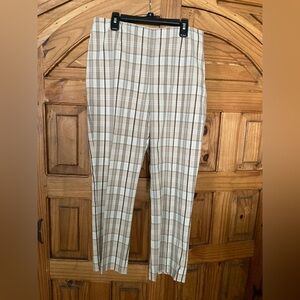 2/10.00  GAP Plaid Beige Chinos Side Zip 10